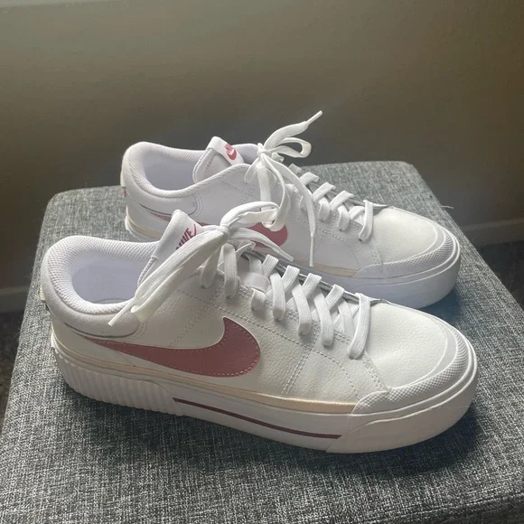 Nike White and Pink Blazer Low Sneakers - Picture 3 of 8